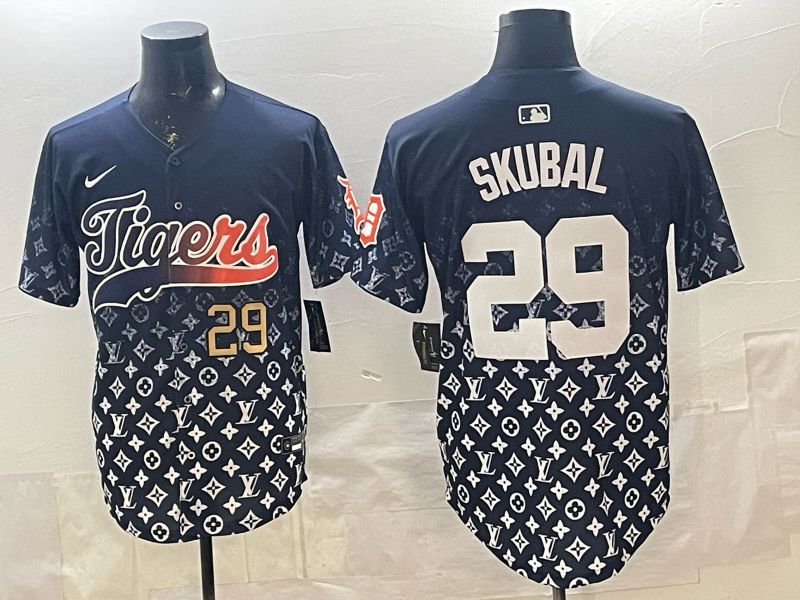 Men 2026 Detroit Tigers #29 Skubal Blue Game Nike MLB Jersey 03